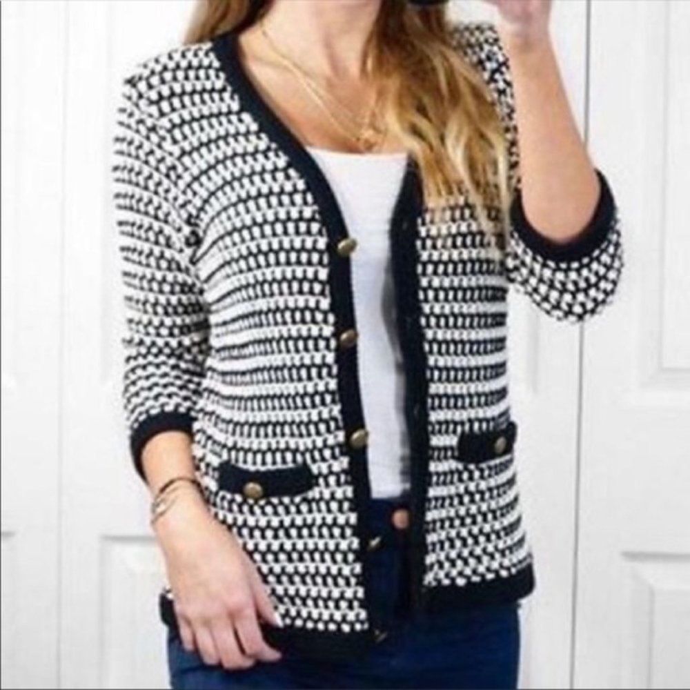 CAbi Striped Cardigan - M